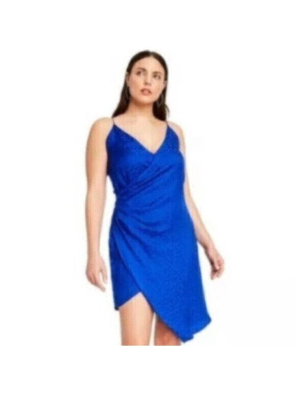 NWT Cushnie Royal Blue Leopard Cheetah Satin Wrap Dress